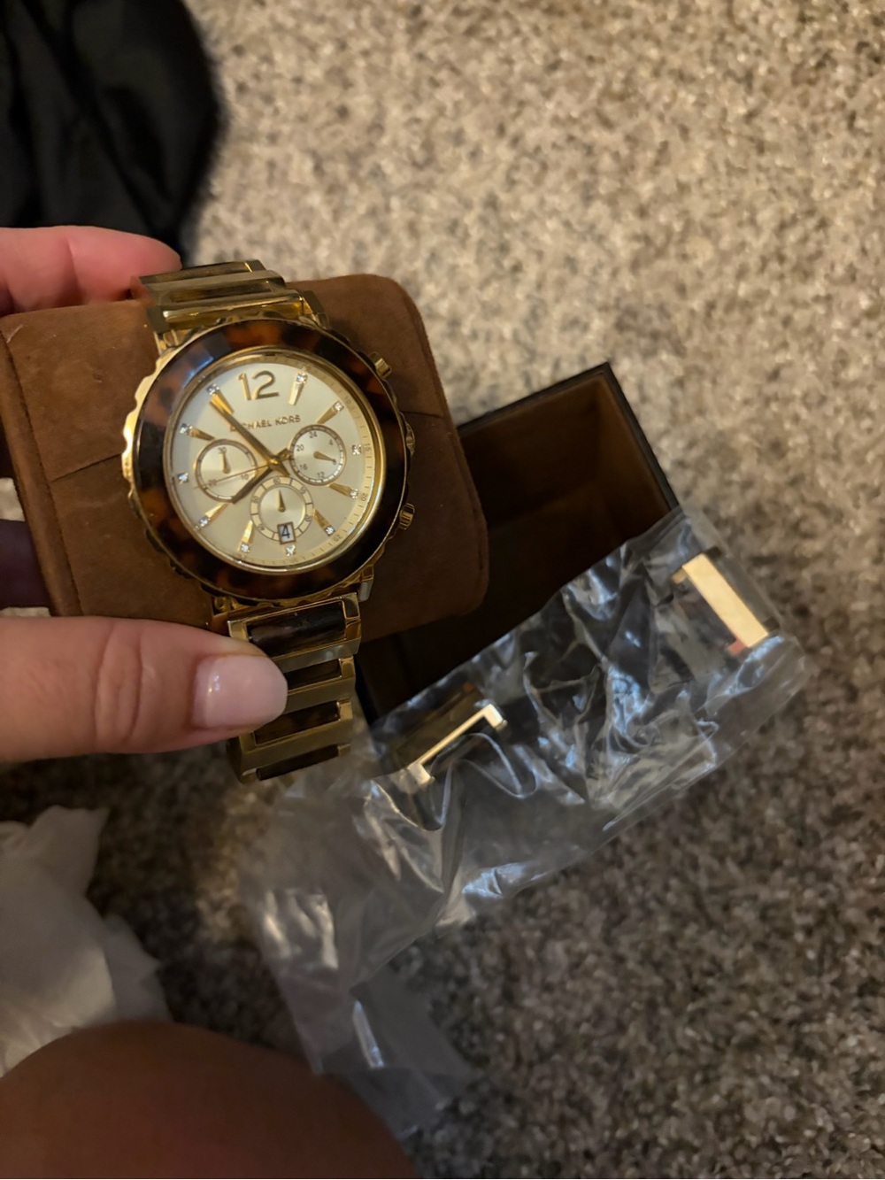 Michael Kors Gold and Tortoiseshell Men’s Chronograph Watch